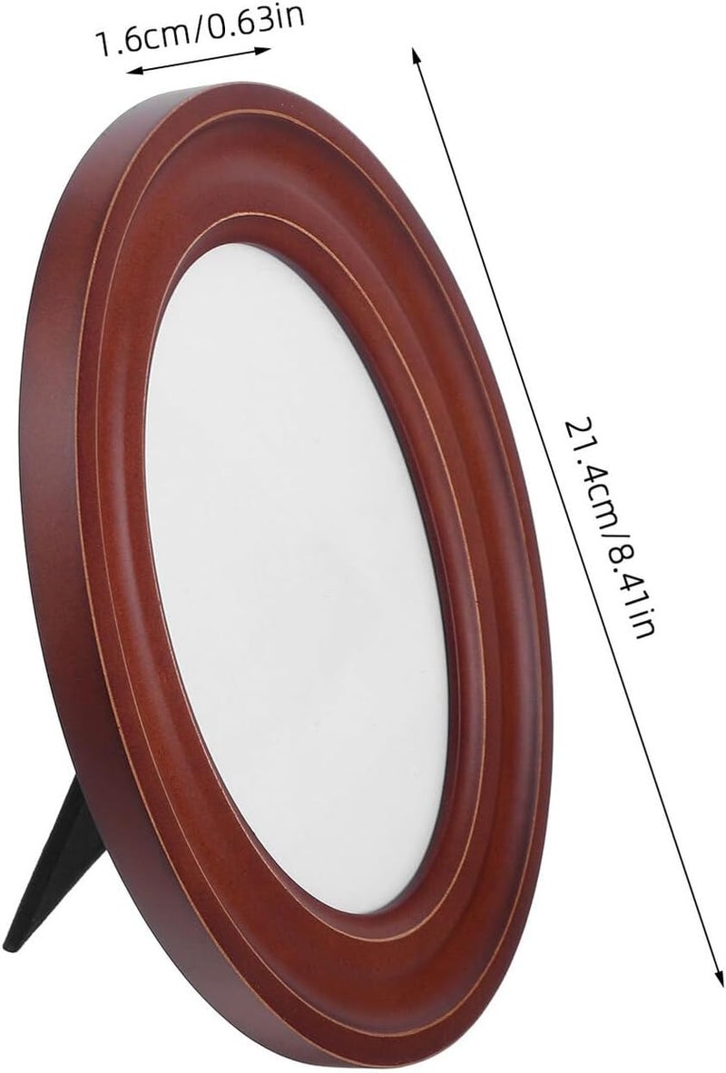 Wooden Oval Picture Frame 5x7 Inch Walnut Color Vintage Photo Holder for Home Decor Tabletop and Wall Mount Display - Image 2