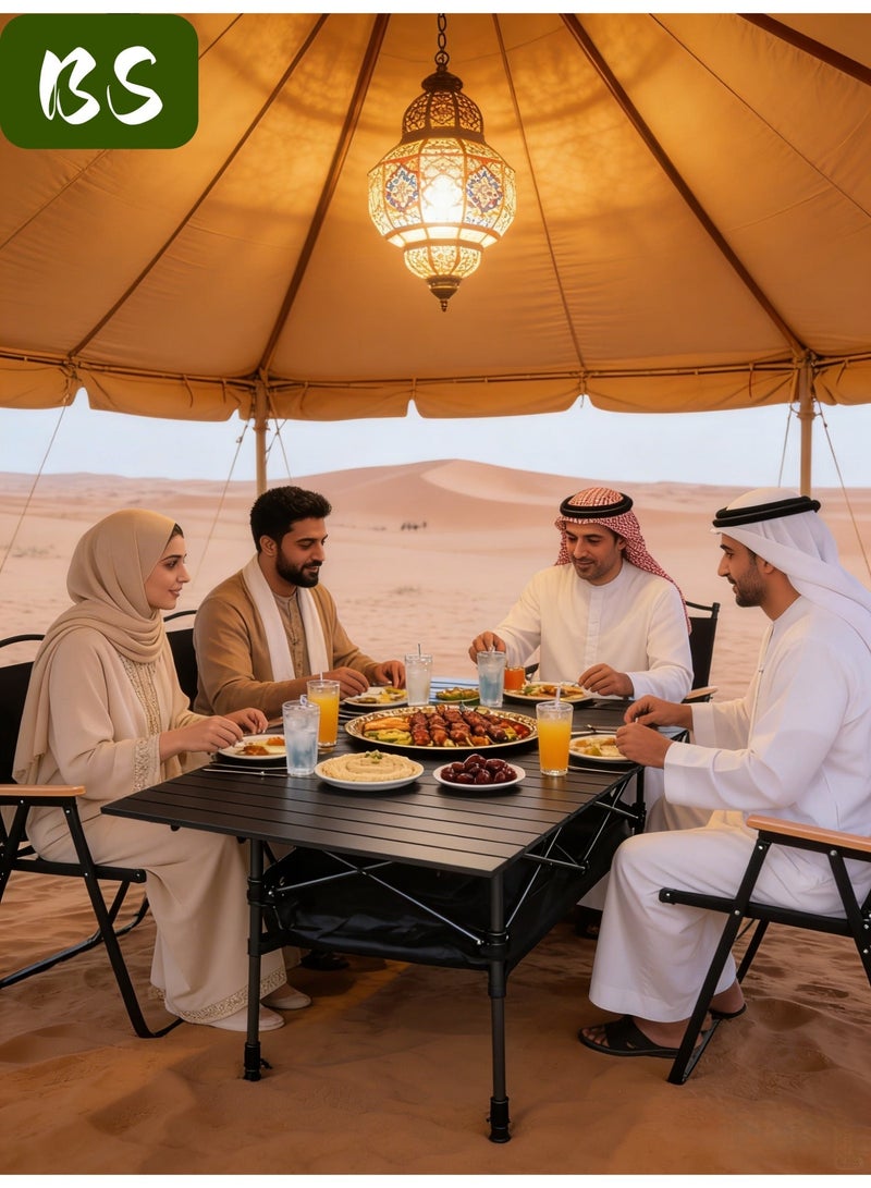 BS (Lightweight emergency table) Outdoor Camping Folding Table 95CM | Folding table with waterproof storage bag, large capacity storage bag and carrying case | Outdoor picnic folding table/backpack table | Lightweight and portable aluminum alloy roll-up table - Image 2