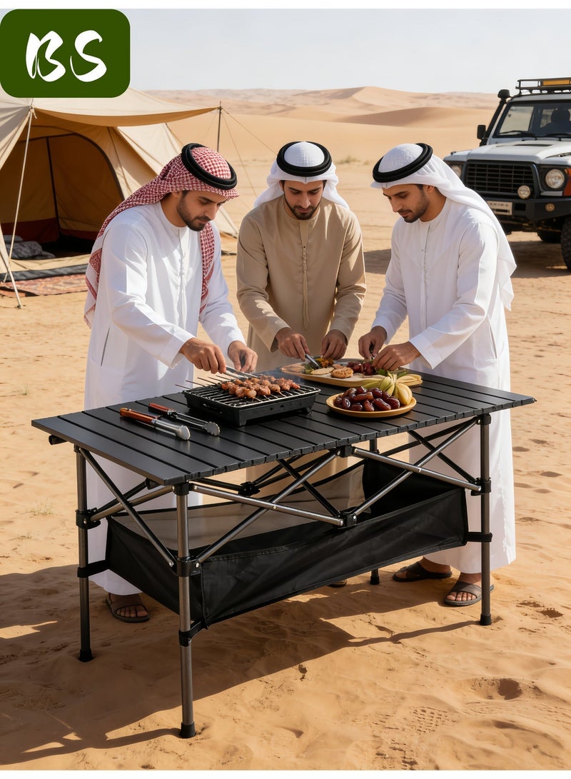 BS (Lightweight emergency table) Outdoor Camping Folding Table 95CM | Folding table with waterproof storage bag, large capacity storage bag and carrying case | Outdoor picnic folding table/backpack table | Lightweight and portable aluminum alloy roll-up table - Image 1