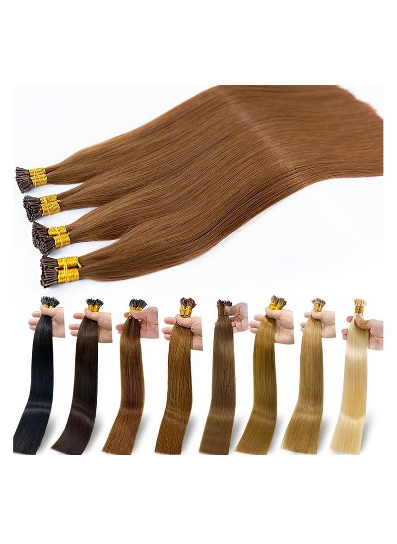 Estelle I Tip Hair Extensions Human Hair, Remy Brazilian Virgin Hair Invisible Itip Hair Extensions 100% Real Human Hair Keratin I Tip Pre Bonded Extension 24inch 50g/pack (Blonde)  - Image 2