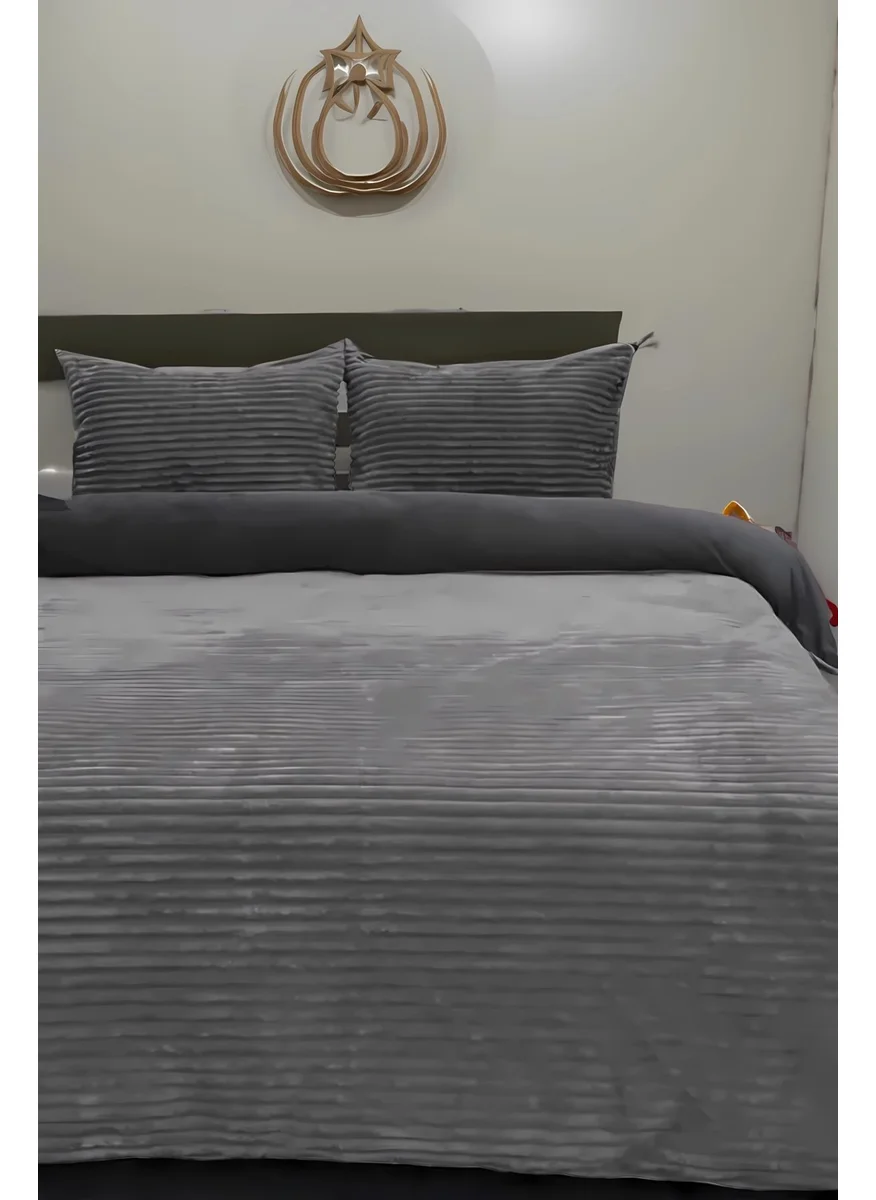 ميرينوس Eternity Corded Plush Double Duvet Cover Set - Anthracite