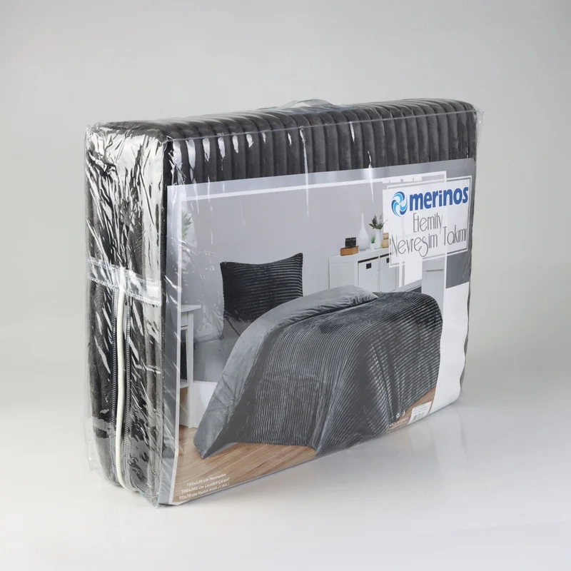 ميرينوس Eternity Corded Plush Double Duvet Cover Set - Anthracite