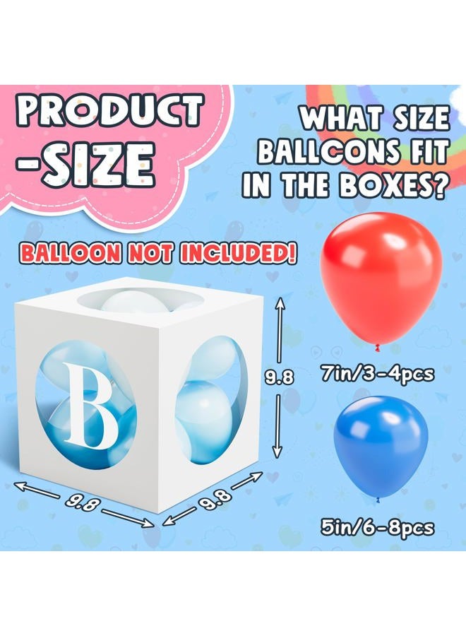RYDDOY Baby Boxes with Letters for Baby Shower, White Clear Small Balloon Boxes with 4 Letter for Boy or Girl Gender Reveal Decorations, Baby Shower Decorations Blocks and Birthday Party Decor (4 Pcs) - Image 4
