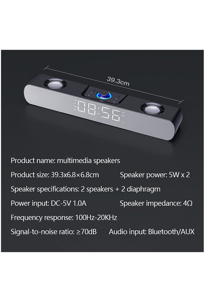 SOAIY - SH16 Gaming peripherals LED Soundbar Computer Speaker Bluetooth Speaker Home Theater Sound Bar TV Speakers Alarm Clock Wireless - Image 1