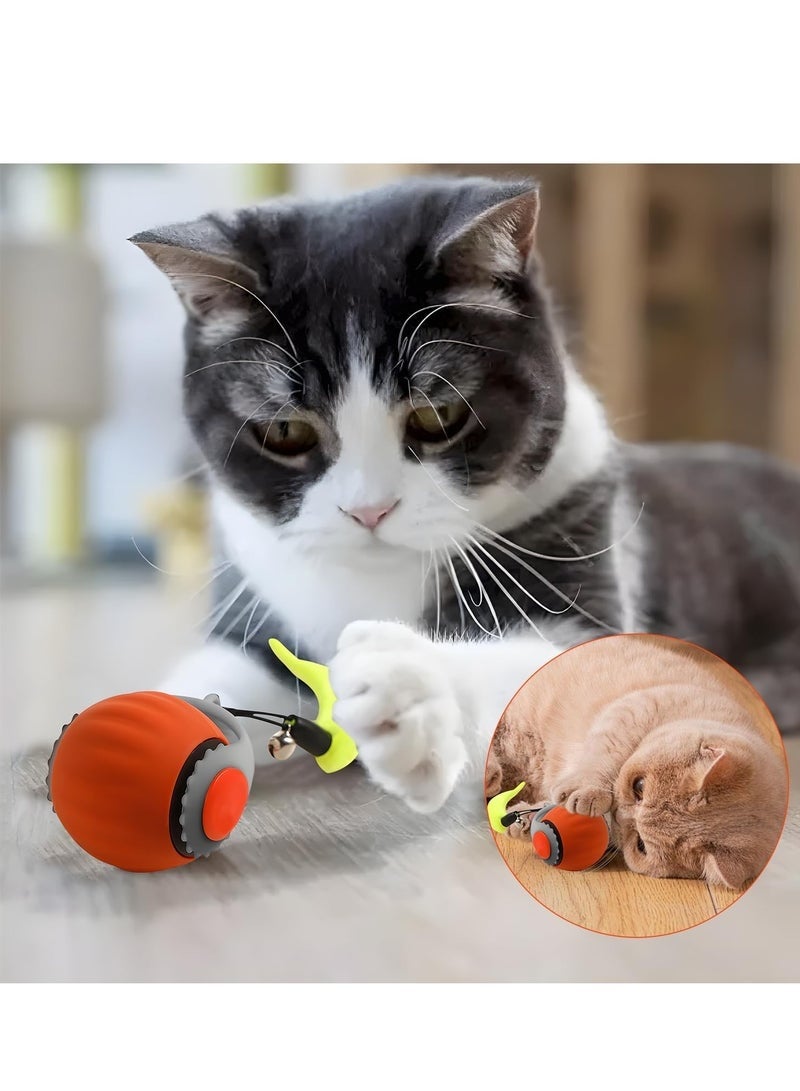 العاب قطط – كرة قطط أتوماتيكية، لعبة كرة ذكية دوارة 360° للقطط المنزلية، لعبة هادئة بشحن USB، كرة متحركة ذكية لتسلية القطط، هدية مثالية للقطط البالغة والقطط الصغيرة (برتقالي) - Image 5
