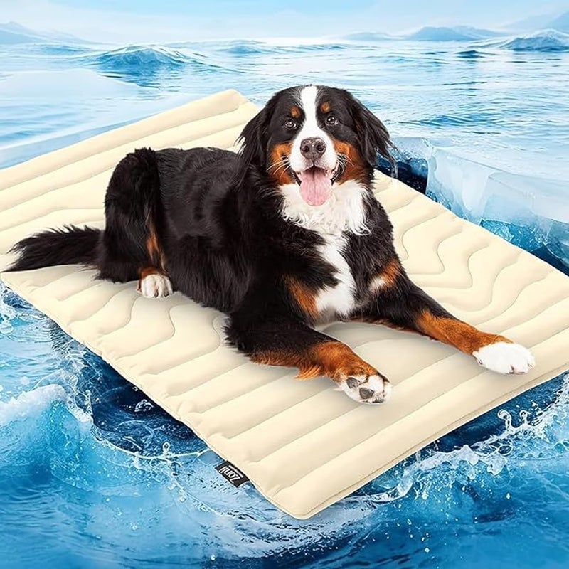 Transportable Cold Pet Refrigerating Pad Soft Velutinous Mat for Canines Cats Inside Use Water Immune Face Easy Storage Season Essential Travel Gentle Mat - Image 3