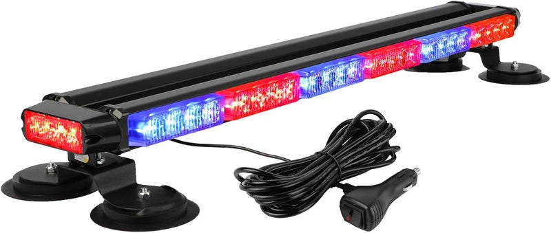 ASPL 29.5" 54 LED Strobe Light Bar Double Side Flashing High Intensity Emergency Warning Flash Strobe Light with Magnetic Base for Safety Construction Vehicles Tow Trucks Pickup (Red/Blue) - Image 1