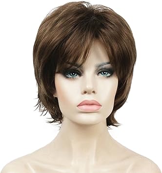 Lydell باروكة ليديل القصيرة متعددة الطبقات كاملة الاصطناعية بلون بني ذهبي متوسط - Image 2