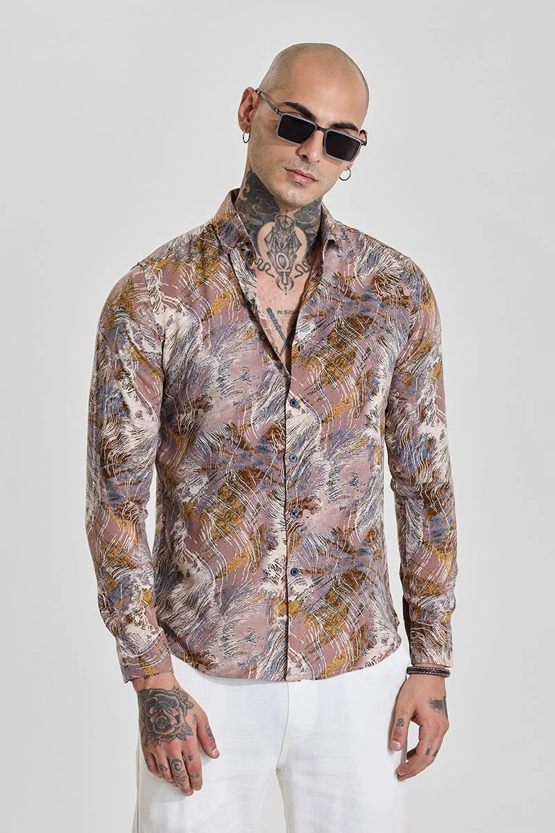 سنيتش قميص ضيق بنقش مجرد بنفسجي