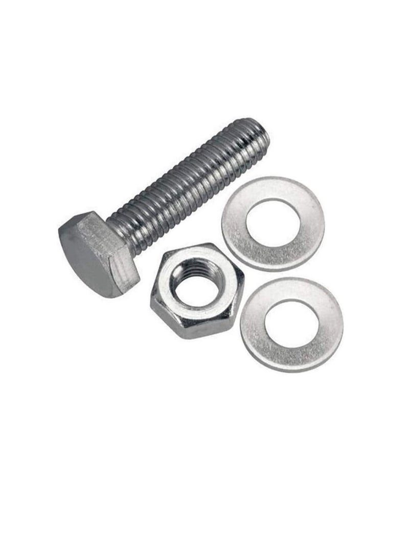 12 pcs Hex Head Screw Bolts Nuts & Washers Fully Thread GI Plain Finish Bolt Set 10, 120MM - Image 2