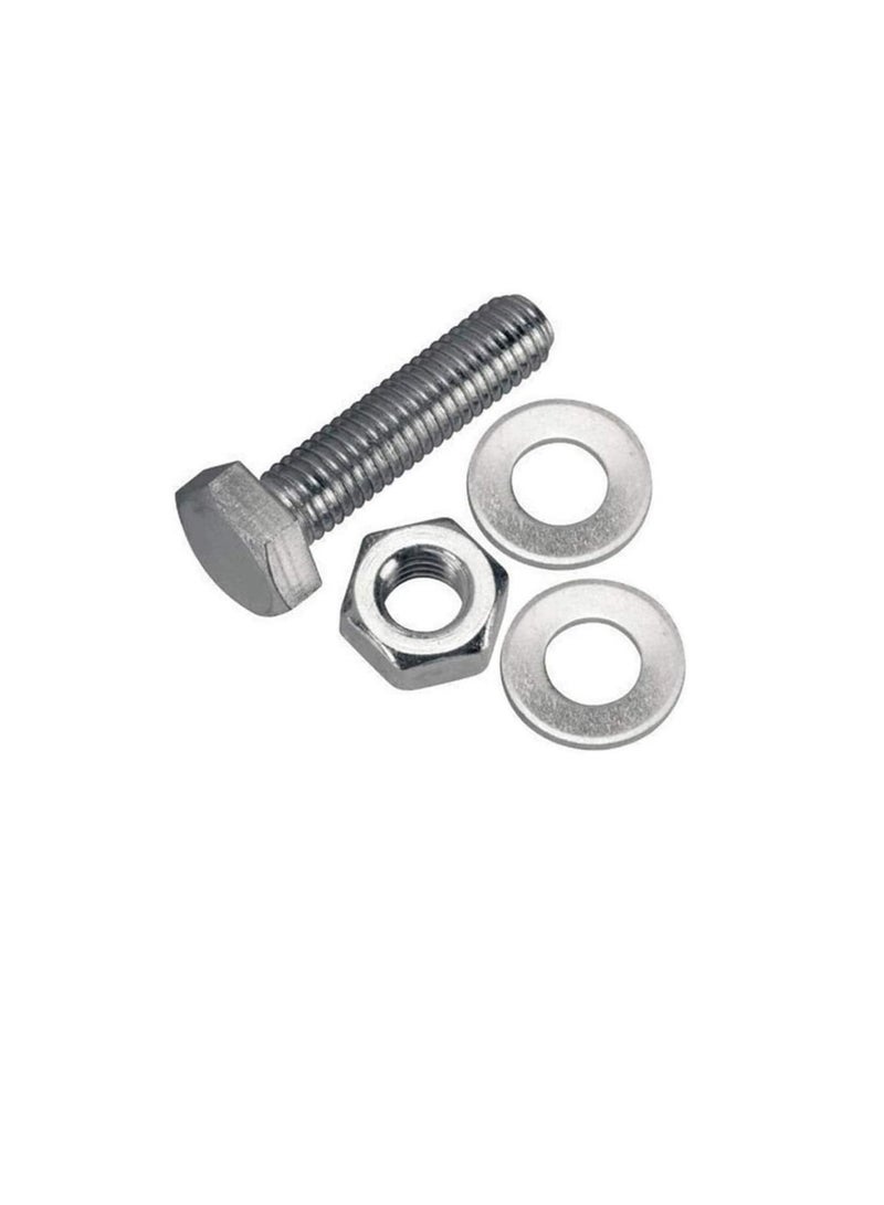 12 pcs Hex Head Screw Bolts Nuts & Washers Fully Thread GI Plain Finish Bolt Set 10, 120MM - Image 1