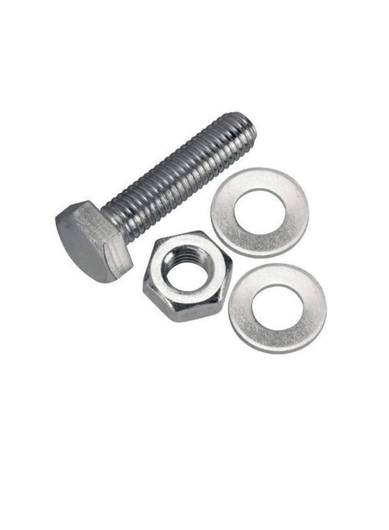 12 pcs Hex Head Screw Bolts Nuts & Washers Fully Thread GI Plain Finish Bolt Set 10, 120MM - Image 3