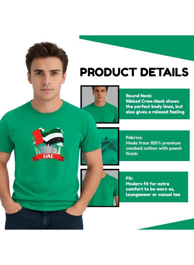 UAE Celebration T-Shirt For Men-UAE Design Short Sleeve Top Tee For Celebrations Day,School Events & Holidays-Comfortable And Stylish T-Shirt - Image 4