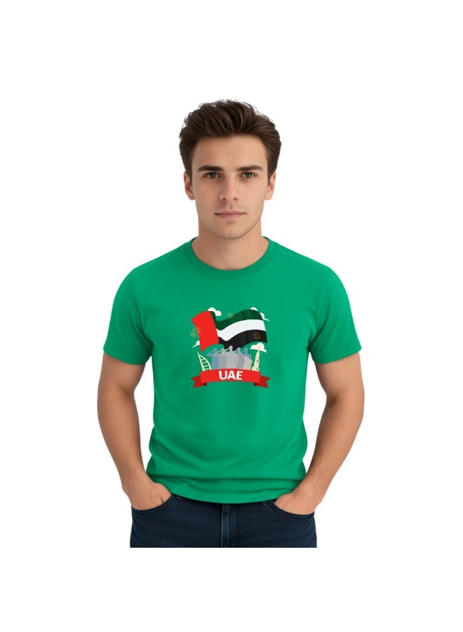 UAE Celebration T-Shirt For Men-UAE Design Short Sleeve Top Tee For Celebrations Day,School Events & Holidays-Comfortable And Stylish T-Shirt - Image 1