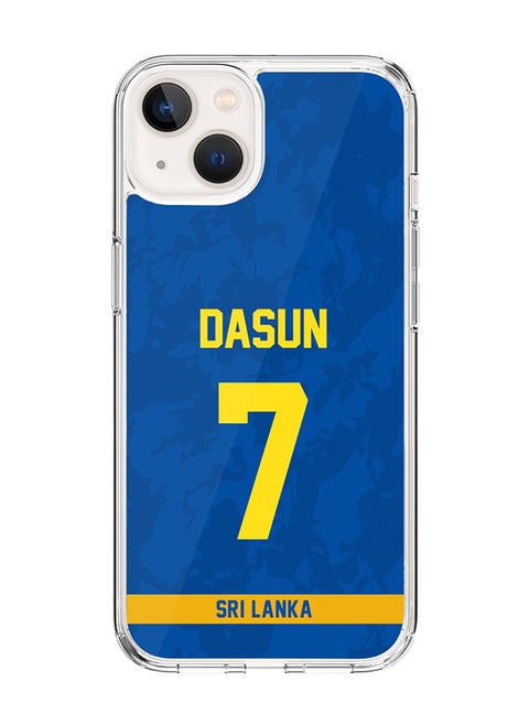 Classic Clear Case For iPhone 14 Plus , Hybrid Soft Case Transparent Cover - Player Name - Dasun Shanaka, Jersey Number- 7