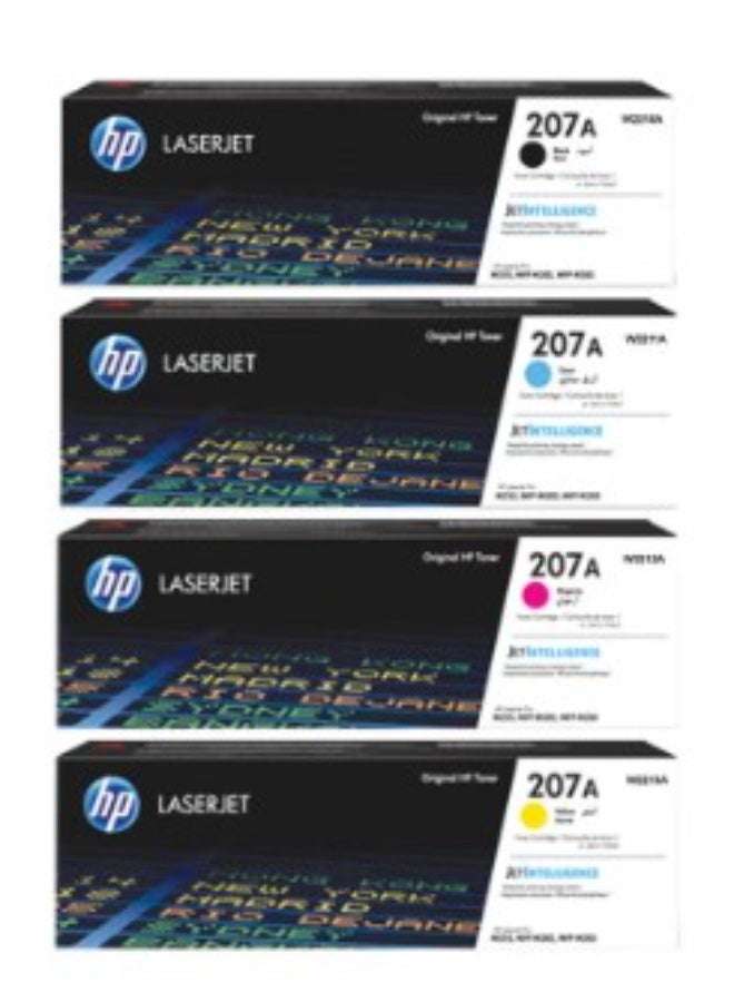 HP-207A Multi Color Original LaserJet Toner Cartridge BLACK,CYAN,YELLOW.MAGANTA