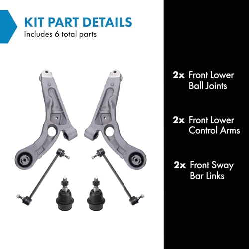 TRQ Front Suspension Kit Ball Joint Control Arm Sway Bar Stabilizer Link Compatible with 2014-2018 Jeep Cherokee - Image 2