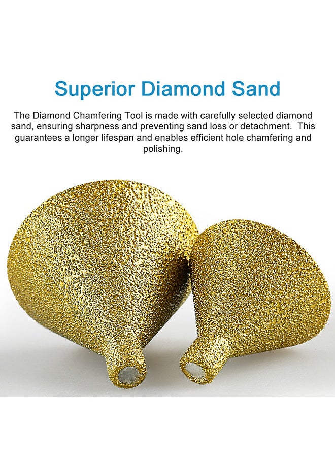 Diamond Beveling Chamfer Bit M10 Thread Diamond Countersink Drill Bit Hole Opener for Existing Holes Enlarging Shaping Trimming in Tile Marble Quartz Stone Granite Ceramic