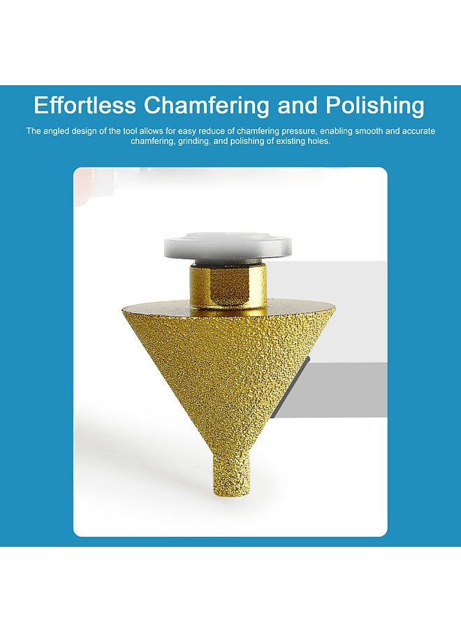 Diamond Beveling Chamfer Bit M10 Thread Diamond Countersink Drill Bit Hole Opener for Existing Holes Enlarging Shaping Trimming in Tile Marble Quartz Stone Granite Ceramic
