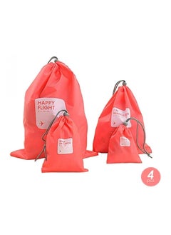 Alissa RED 4pcs/sets Waterproof Drawstring Pouch Storage Bags Travel Shoe Laundry Cosmetic  - Image 3