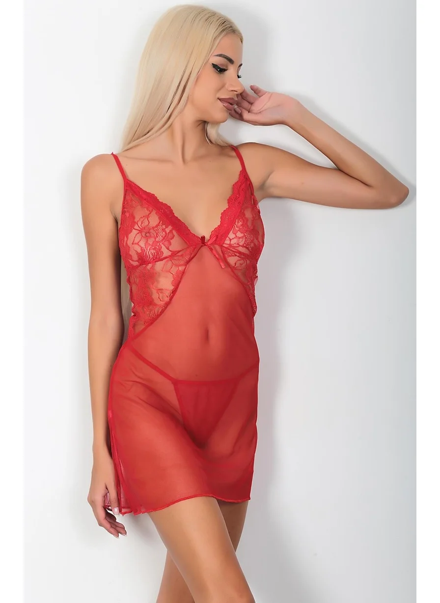 Phevos 2-Piece Lace Detailed Nightgown Set