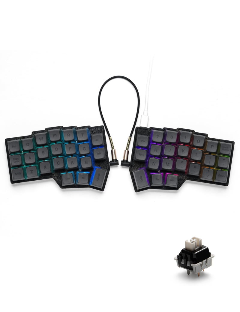 YIVU Corne V4.1 Split Ergonomic Keyboard, 40% 3x6 Ortholinear Layout, Hot-Swappable Mechanical Keyboard with Per-Key RGB, Vial and VIA Programmable, Comes with Pre-Lubed Linear Switches (Wired) - Image 1