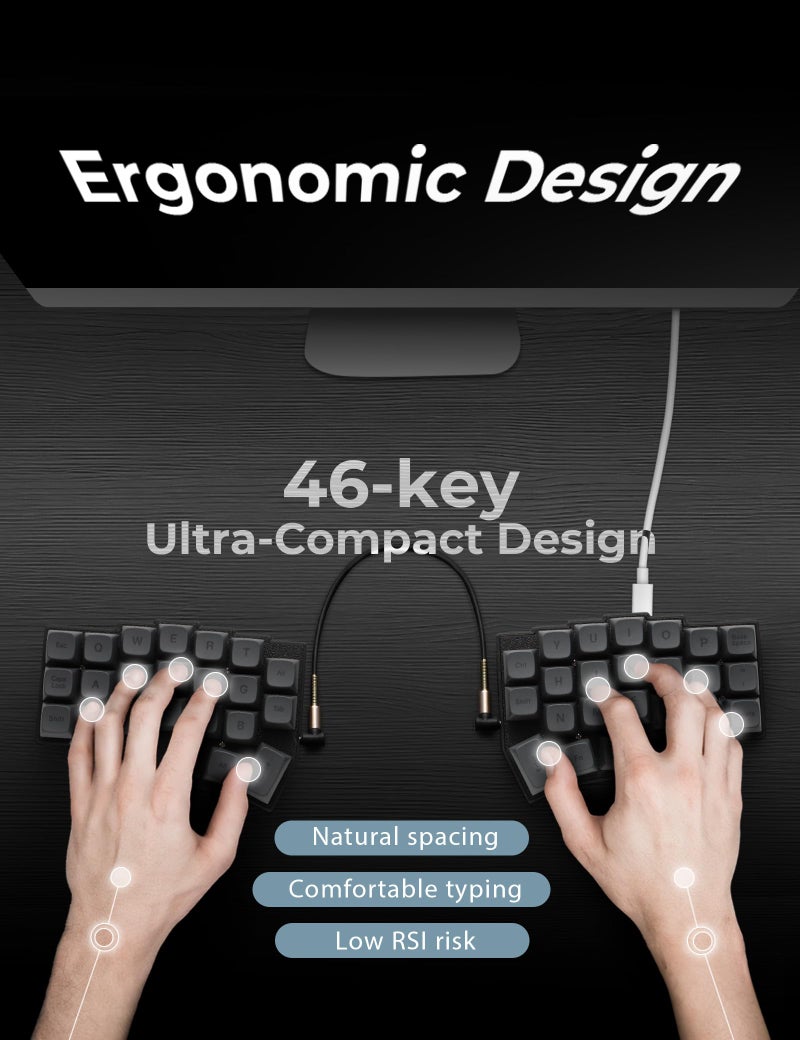 YIVU Corne V4.1 Split Ergonomic Keyboard, 40% 3x6 Ortholinear Layout, Hot-Swappable Mechanical Keyboard with Per-Key RGB, Vial and VIA Programmable, Comes with Pre-Lubed Linear Switches (Wired) - Image 5
