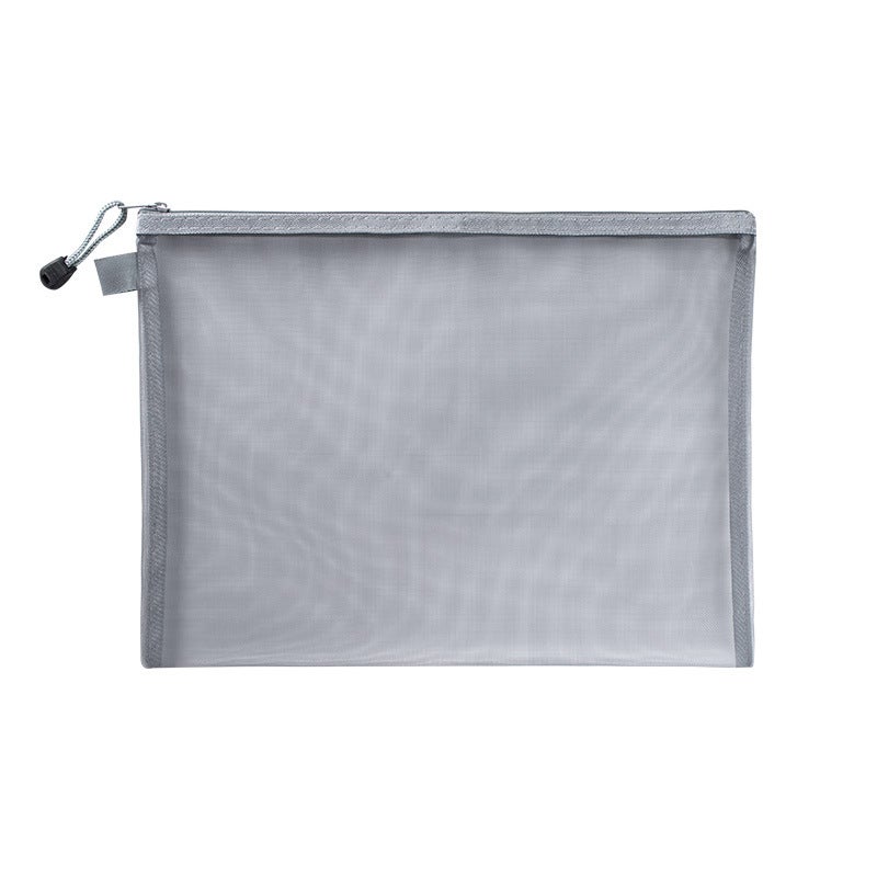 Double Layer A4 Document Holder Nylon Mesh Grey 