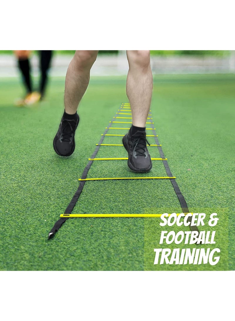 Bukela Agility Ladder 8 Meter Speed Training Ladder with 16 Adjustable Rungs, for Soccer, Football, Sports Training, Includes Heavy Duty Carry Bag Speed Ladder (Multicolor) (Yellow, 4m 10Runs) - Image 4