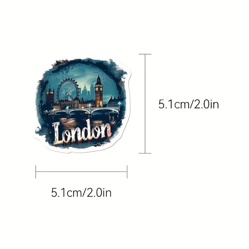 50 Sheets City Scenery Decorative Stickers for Scrapbook Journal Phone Case Laptop Mug - Image 2