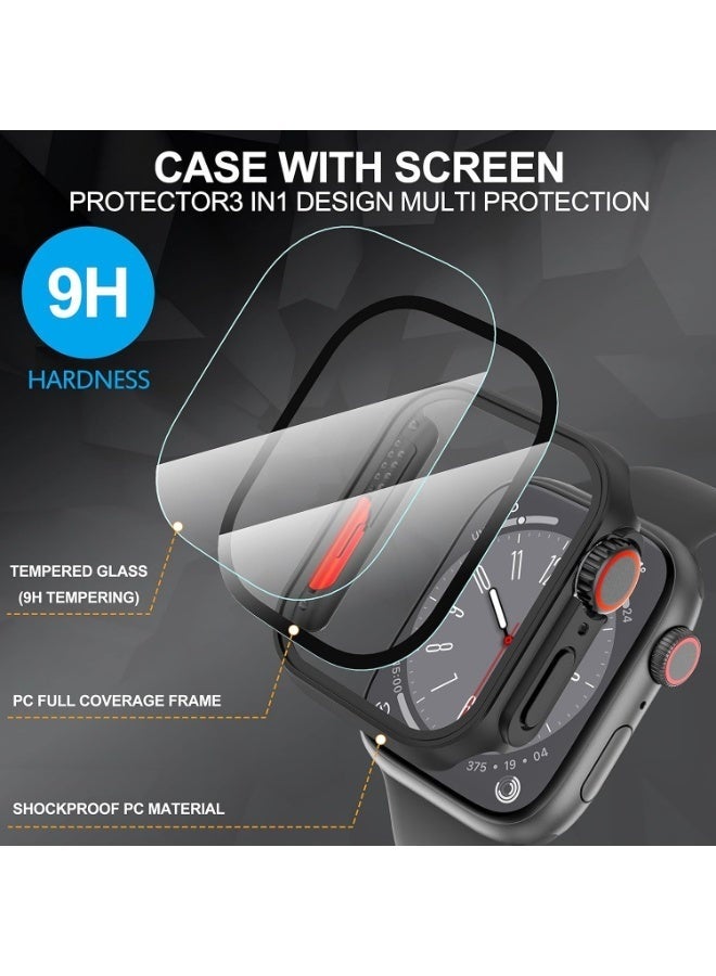 مستقبل نوفا غطاء واقي شاشة لساعة Apple مقاس 44 ملم من البولي كربونات الصلب الأمامي والخلفي لسلسلة iwatch 6/SE (أسود) - Image 5