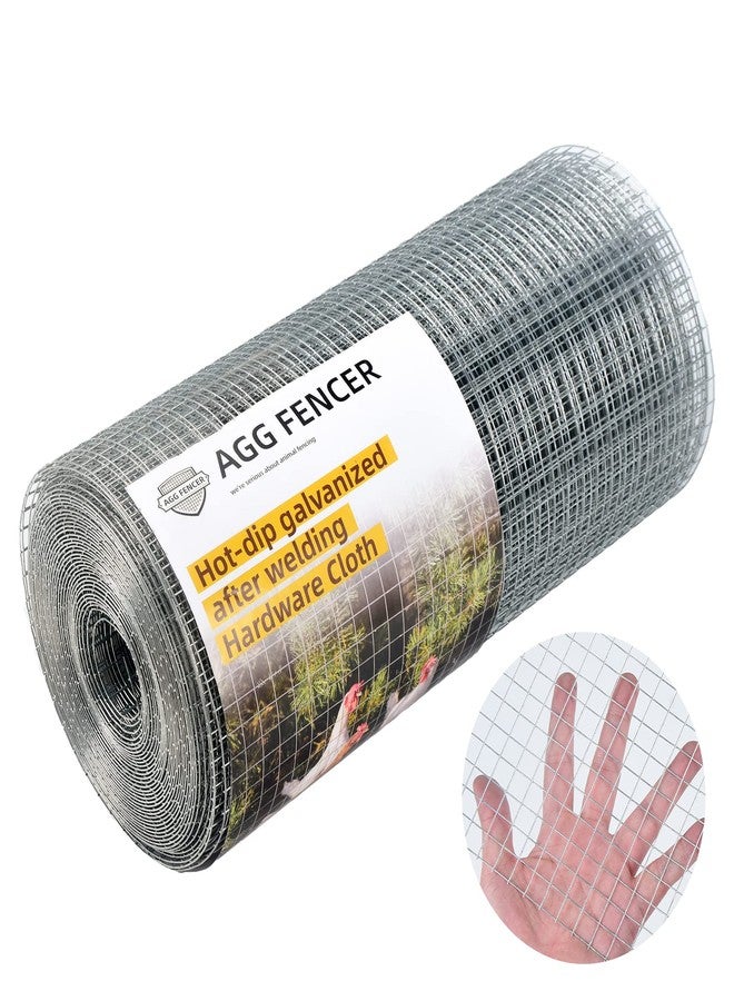 AggFencer Hardware Cloth 1/2 inch 19Ga Hot Dipped Galvanized After Welding, 16in x 10ft Chicken Coop Wire Fence, Garden Plant Welded Metal Wire Fencing Roll Mesh, Poultry Animal Netting Cage Screen - Image 1