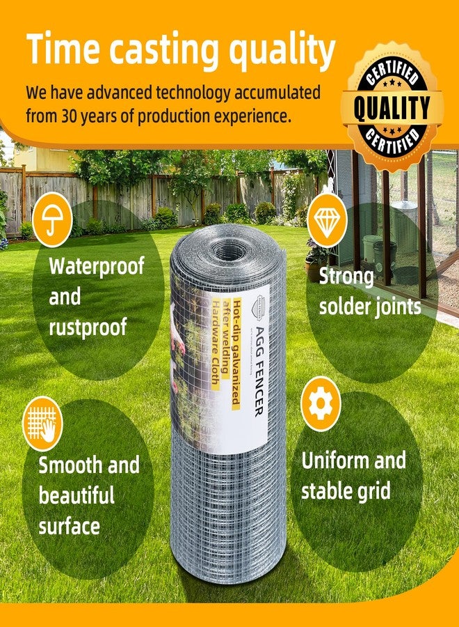 AggFencer Hardware Cloth 1/2 inch 19Ga Hot Dipped Galvanized After Welding, 16in x 10ft Chicken Coop Wire Fence, Garden Plant Welded Metal Wire Fencing Roll Mesh, Poultry Animal Netting Cage Screen - Image 3