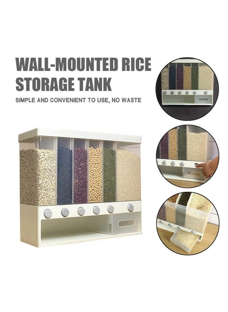6-Grid Food Dispenser for Dry Food Fruit Storage Box White - Image 5