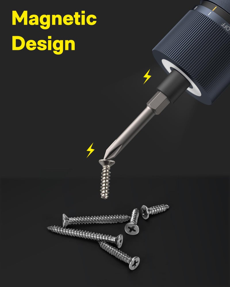 HOTO مفك كهربائي قابل لإعادة الشحن HOTO، مجموعة مفكات لاسلكية 3.6 فولت USB-C، 3 إعدادات عزم، بطارية 1500 مللي أمبير، ضوء LED و 12 رأس معدني S2 لإصلاحات الأثاث/الكهرباء - Image 5