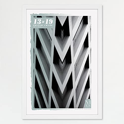 MCS Foundation 13x19 Poster Frame Traditional White Vertical  Horizontal Wall Hanging Large Picture Frame for Photos Posters  Art Prints 1Pack
