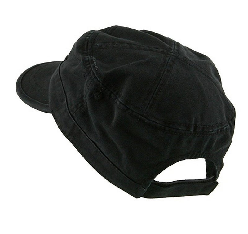Mega Cap Wholesale Enzyme Washed Cotton Army Cadet Castro Hats Black 20766 One Size Black One Size - Image 2