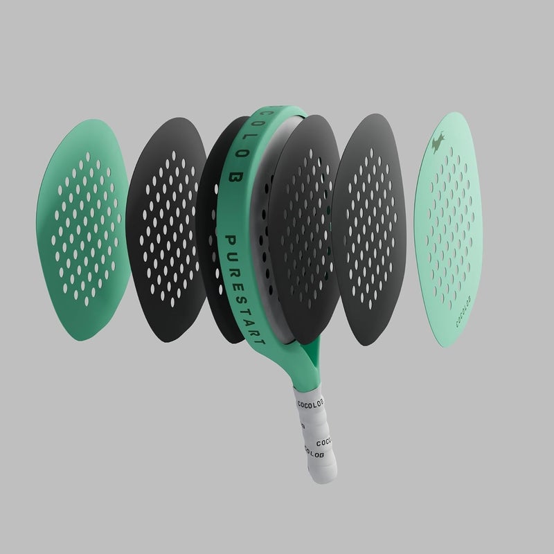 PureStart Padel Racquet Mint - Cover Bag - Head Protector – Carbon Fiber Full Carbon – Soft EVA Core – Round Shape –Paddle Tennis Racket Beginner Intermediate – For Men and Woman - Image 4
