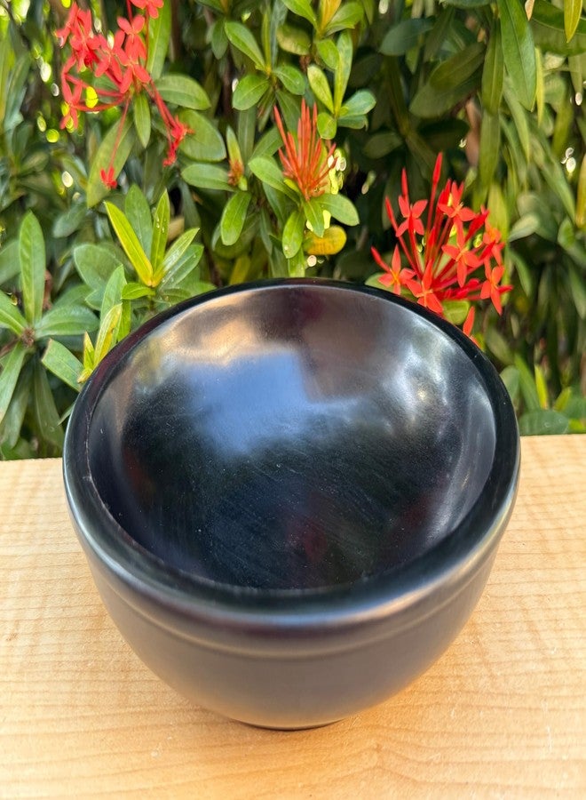 GAF TREASURES Large Black Soapstone Scrying Bowl – 6" Smudge Bowl & Incense Burner | Versatile Black Stone Ritual & Meditation Tool - Image 3