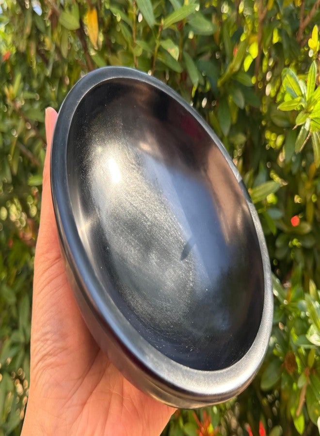 GAF TREASURES Large Black Soapstone Scrying Bowl – 6" Smudge Bowl & Incense Burner | Versatile Black Stone Ritual & Meditation Tool - Image 4
