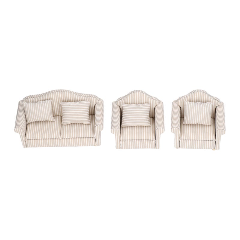 1:12 Scale Dollhouse Sofa Hand Crafted High Simulation Miniature Sofa for Dollhouse Accessories - Image 3
