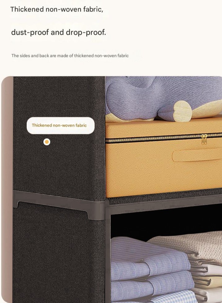 XiuWoo Simple Multifunctional Dustproof Wardrobe Household Dormitory Storage Cabinet with Magnetic Transparent Dustproof Door For Clothes Bag  - Image 2