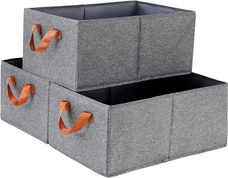 NYALKARAN Foldable Wardrobe Organizer for Clothes Toys and Books Smart SpaceSaving Storage Box for Efficient Organization Ideal for Closets 26 LTR FOLDABLE BASKET PACK OF 2 - Image 1