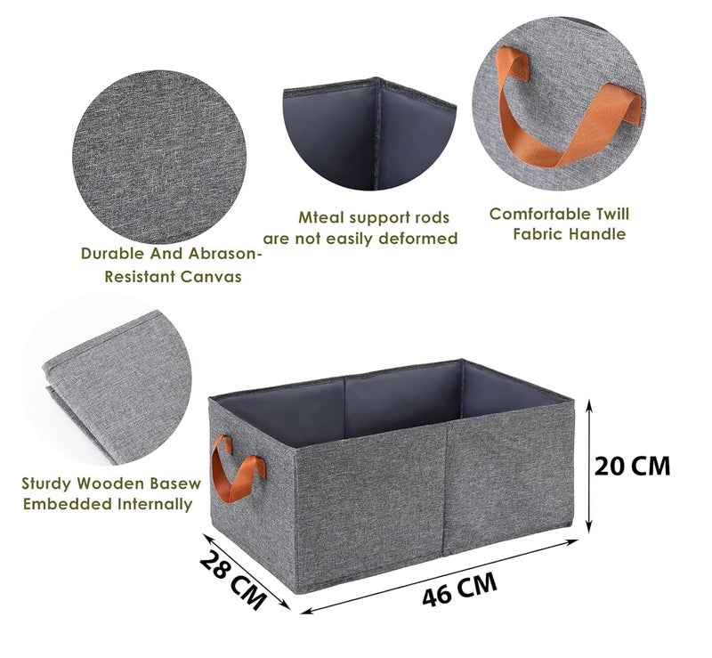 NYALKARAN Foldable Wardrobe Organizer for Clothes Toys and Books Smart SpaceSaving Storage Box for Efficient Organization Ideal for Closets 26 LTR FOLDABLE BASKET PACK OF 2 - Image 4