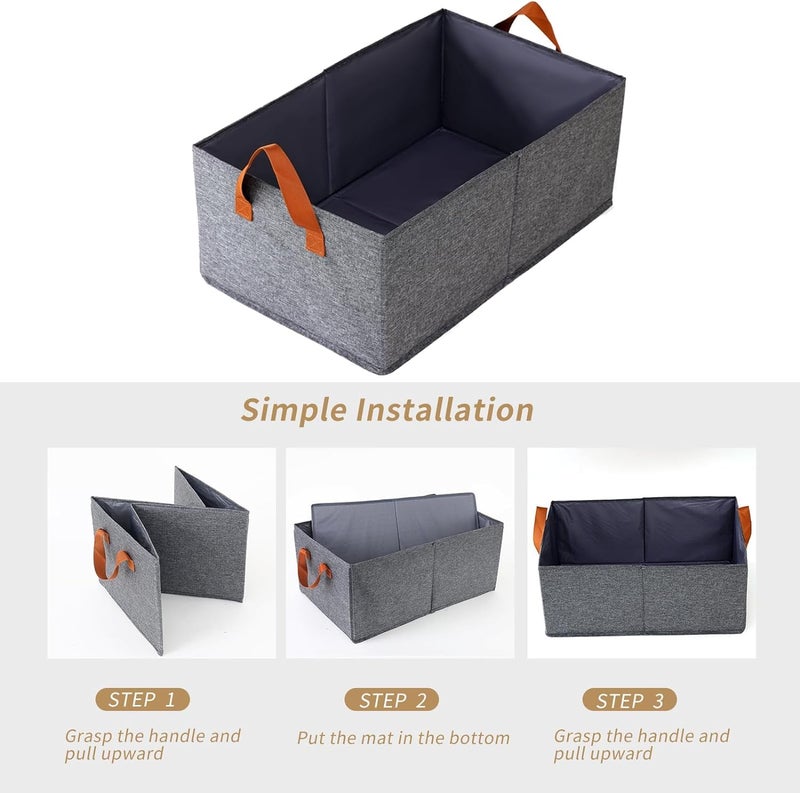 NYALKARAN Foldable Wardrobe Organizer for Clothes Toys and Books Smart SpaceSaving Storage Box for Efficient Organization Ideal for Closets 26 LTR FOLDABLE BASKET PACK OF 2 - Image 3