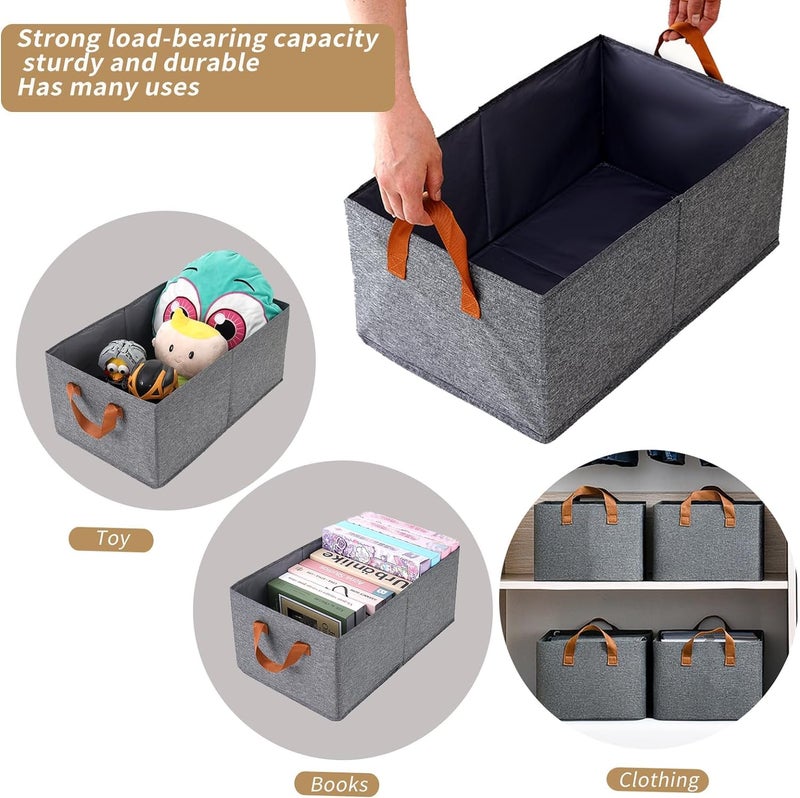 NYALKARAN Foldable Wardrobe Organizer for Clothes Toys and Books Smart SpaceSaving Storage Box for Efficient Organization Ideal for Closets 26 LTR FOLDABLE BASKET PACK OF 2 - Image 5