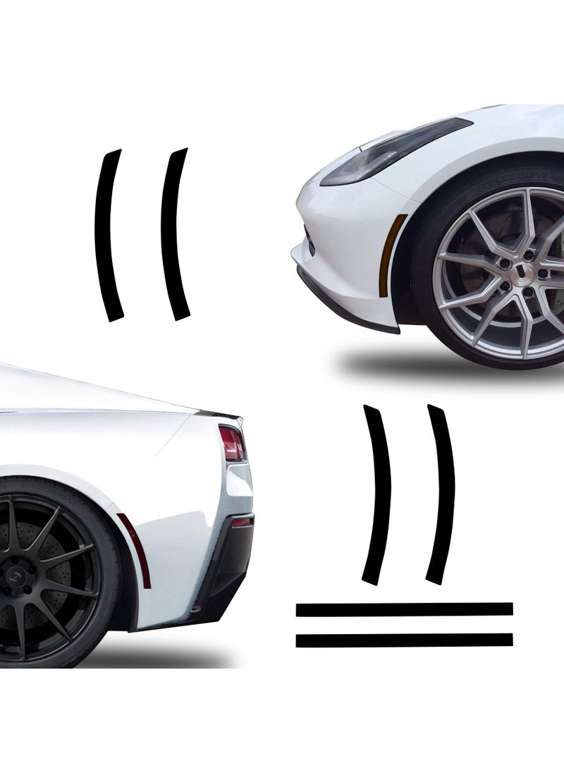 NDRUSH NDRUSH Blackout Side Marker Lights  Reflectors Vinyl Tint Film Precut Overlay Sidemarker Wrap Covers Compatible with Chevy Corvette C7 2014 2015 2016 2017 