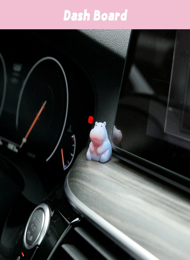 YGMONER Mini Hippopotamus Car Dashboard Figurines Set of 6 Cute 1inch Hippo Car Decorations Kawaii Car Interior Decor Accessories Gifts for Hippo Lover - Image 3