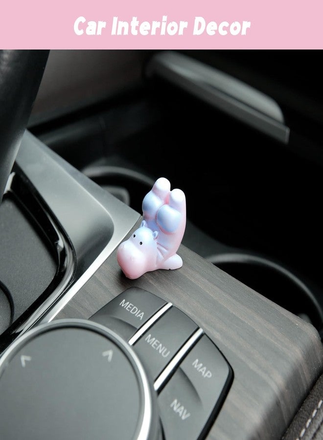 YGMONER Mini Hippopotamus Car Dashboard Figurines Set of 6 Cute 1inch Hippo Car Decorations Kawaii Car Interior Decor Accessories Gifts for Hippo Lover - Image 5