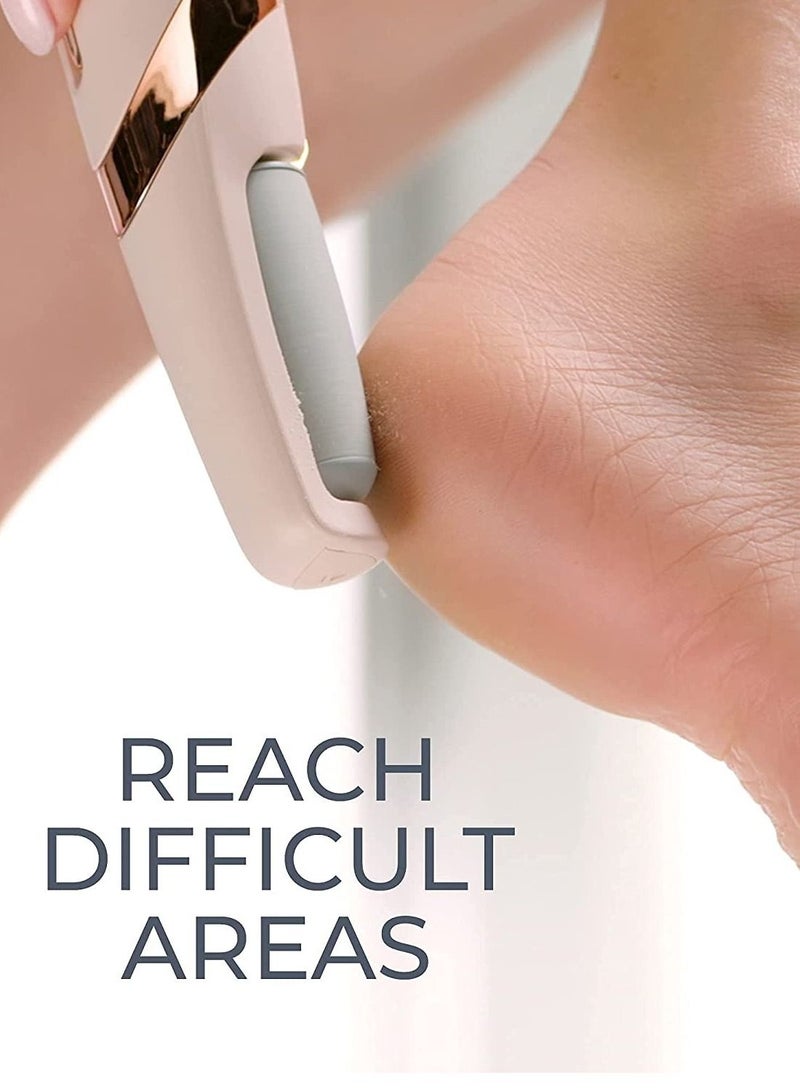 KASTWAVE KASTWAVE Finishing Touch Flawless Electronic Tool File and Callus Remover with 2 Roller Heads, Pedicure, Professional Feet Care, Hard Cracked Dry Skin and Calluses, Water Resistant  - Image 2